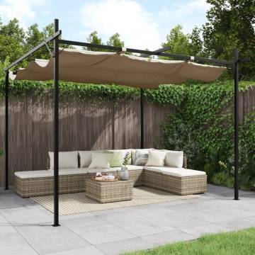 Pergola with Retractable Roof Taupe 295x292x230 cm