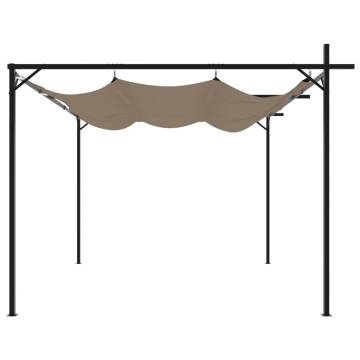 Pergola with Retractable Roof Taupe 295x292x230 cm