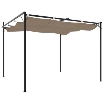 Pergola with Retractable Roof Taupe 295x292x230 cm