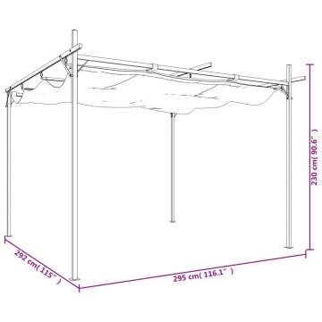 Pergola with Retractable Roof Taupe 295x292x230 cm