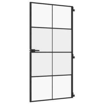 Interior Door Slim Black 102.5x201.5 cm Tempered Glass and Aluminium