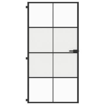 Interior Door Slim Black 102.5x201.5 cm Tempered Glass and Aluminium