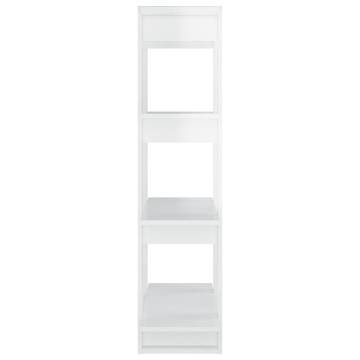 Book Cabinet/Room Divider High Gloss White 80x30x123.5 cm