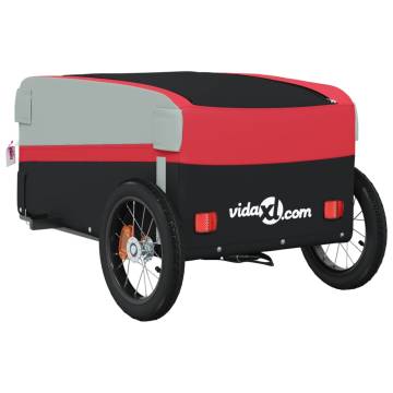 Bike Trailer Black and Red 30 kg Iron