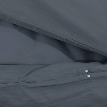 Duvet Cover Set Anthracite 200x200 cm Cotton