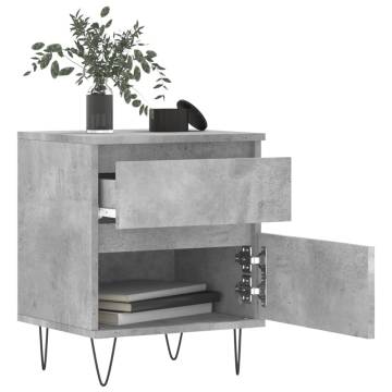 Bedside Cabinets 2 pcs Concrete Grey 40x35x50 cm Engineered Wood