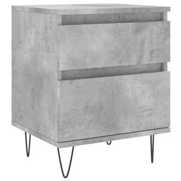 Bedside Cabinets 2 pcs Concrete Grey 40x35x50 cm Engineered Wood