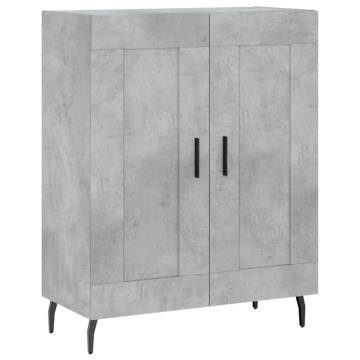 Highboard Concrete Grey 69.5x34x180 cm Engineered Wood