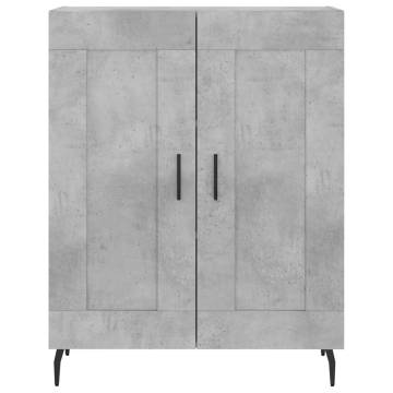 Highboard Concrete Grey 69.5x34x180 cm Engineered Wood