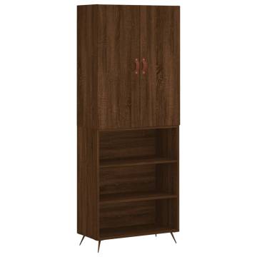 Highboard Brown Oak 69.5x34x180 cm Engineered Wood