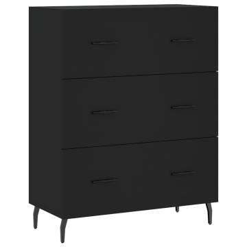 Highboard Black 69.5x34x180 cm Engineered Wood