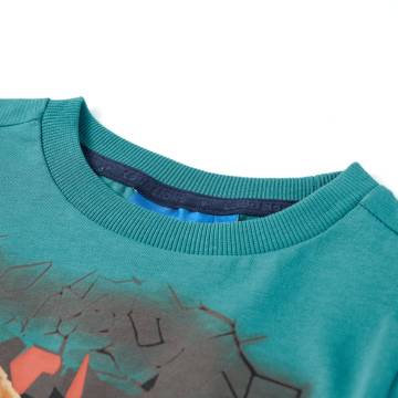 Kids' T-shirt with Long Sleeves Dark Aqua 140