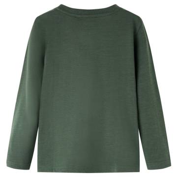 Kids' T-shirt with Long Sleeves Dark Green 92