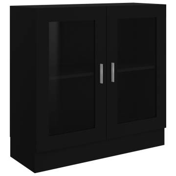 Vitrine Cabinet Black 82.5x30.5x80 cm Engineered Wood