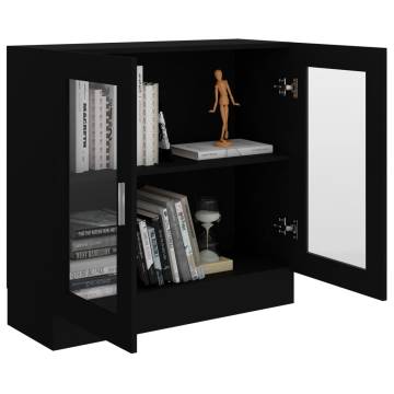 Vitrine Cabinet Black 82.5x30.5x80 cm Engineered Wood