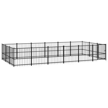 Outdoor Dog Kennel Steel 16.94 m²