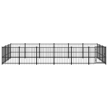 Outdoor Dog Kennel Steel 16.94 m²