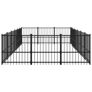 Outdoor Dog Kennel Steel 16.94 m²