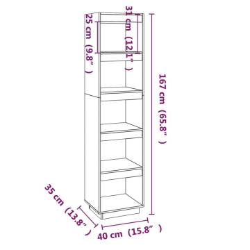 Book Cabinet/Room Divider Honey Brown 40x35x167 cm Solid Wood Pine