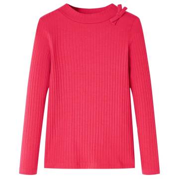 Kids' T-shirt with Long Sleeves Bright Pink 128