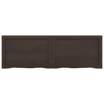 Bathroom Countertop Dark Brown 120x40x(2-6) cm Treated Solid Wood