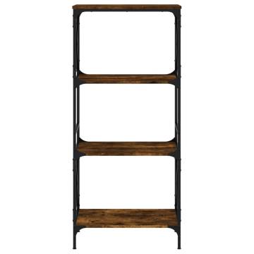 Bookcase 4-Tier Smoked Oak 59x35x132 cm Engineered Wood