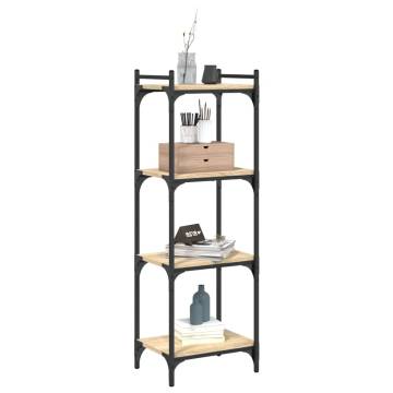 Bookcase 4-Tier Sonoma Oak 40x30x120 cm Engineered Wood