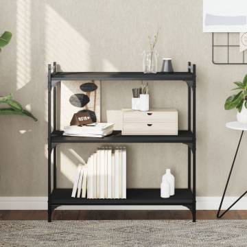 Bookcase 3-Tier Black 80x30x86 cm Engineered Wood