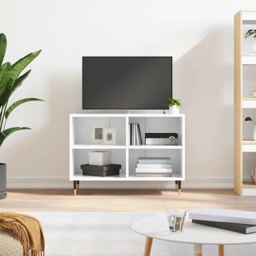 TV Cabinet High Gloss White 69.5x30x50 cm Engineered Wood