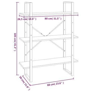 Book Cabinet Brown Oak 80x30x105 cm Engineered Wood