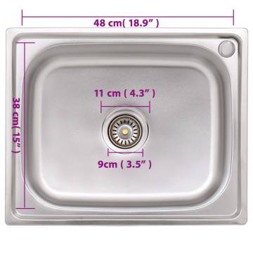 Camping Sink Single Basin Stainless Steel