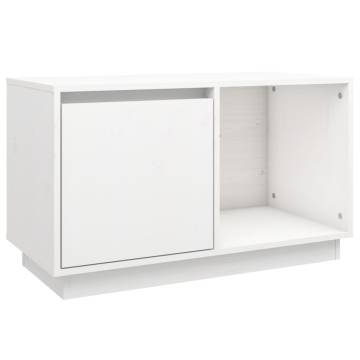 TV Cabinet White 74x35x44 cm Solid Wood Pine