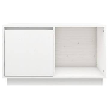 TV Cabinet White 74x35x44 cm Solid Wood Pine