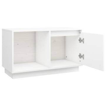 TV Cabinet White 74x35x44 cm Solid Wood Pine