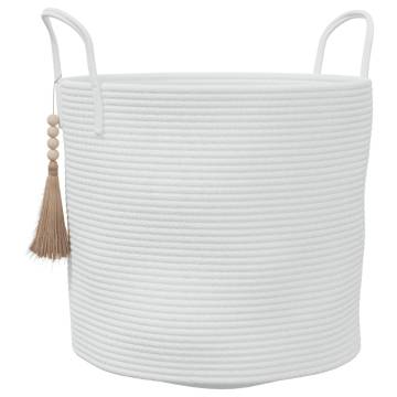 Storage Basket White Ø40x35 cm Cotton