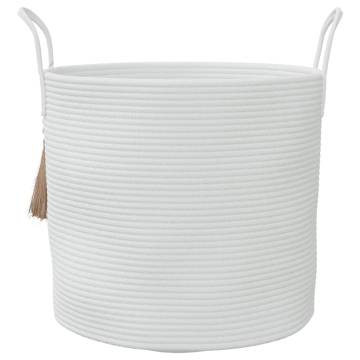 Storage Basket White Ø40x35 cm Cotton