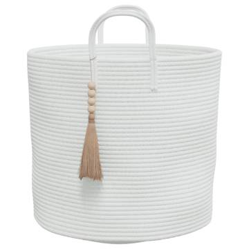 Storage Basket White Ø40x35 cm Cotton