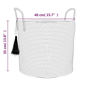 Storage Basket White Ø40x35 cm Cotton