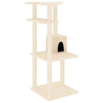 Cat Tree with Sisal Scratching Posts Cream 123 cm