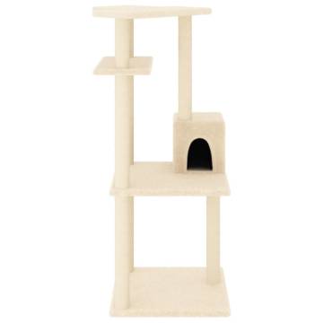 Cat Tree with Sisal Scratching Posts Cream 123 cm