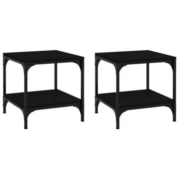 Side Tables 2 pcs Black 40x40x40 cm Engineered Wood