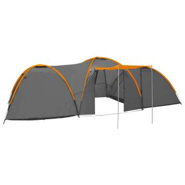 Camping Igloo Tent 650x240x190 cm 8 Person Grey and Orange