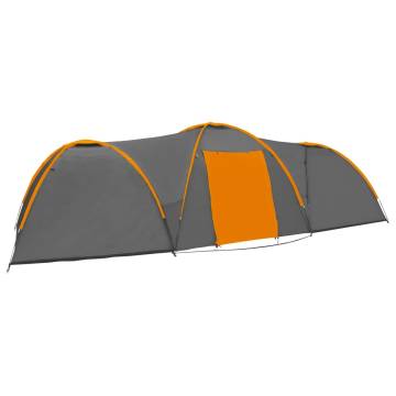 Camping Igloo Tent 650x240x190 cm 8 Person Grey and Orange