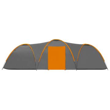 Camping Igloo Tent 650x240x190 cm 8 Person Grey and Orange