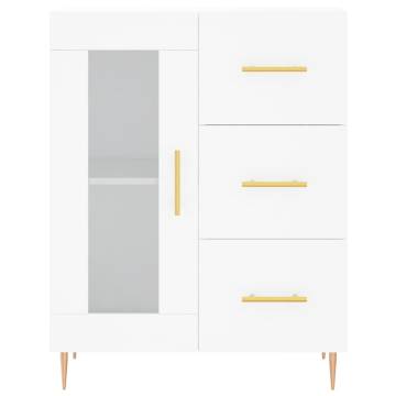 Highboard White 69.5x34x180 cm Engineered Wood