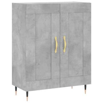 Highboard Concrete Grey 69.5x34x180 cm Engineered Wood