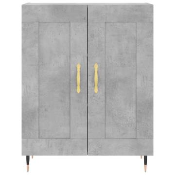 Highboard Concrete Grey 69.5x34x180 cm Engineered Wood