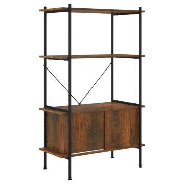 4-Tier Shelving Unit with Cabinet 80x40x130 cm Steel and Engineered Wood