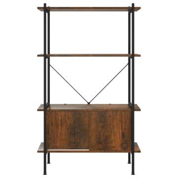 4-Tier Shelving Unit with Cabinet 80x40x130 cm Steel and Engineered Wood