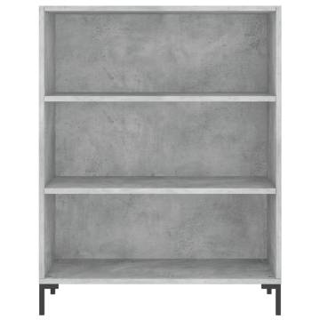 Bookcase Concrete Grey 69.5x32.5x90 cm Engineered Wood